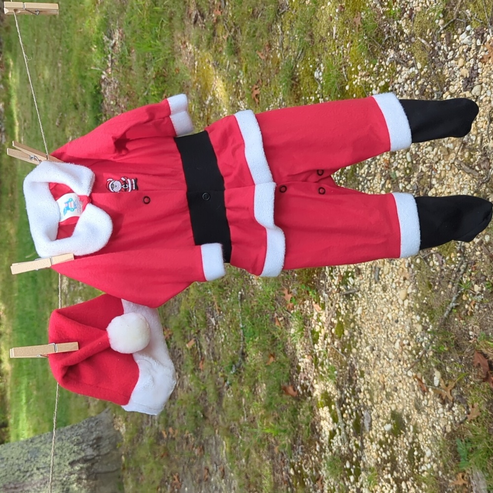 Vintage Santa Costume with‎ Hat Size 6-12M